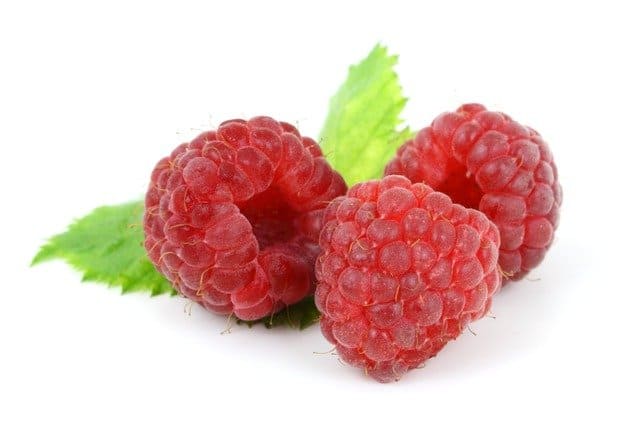 Himbeere Himbeere mit Blatt
