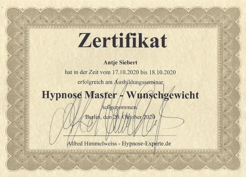 Zertifikat Wunschgewicht DIN A5