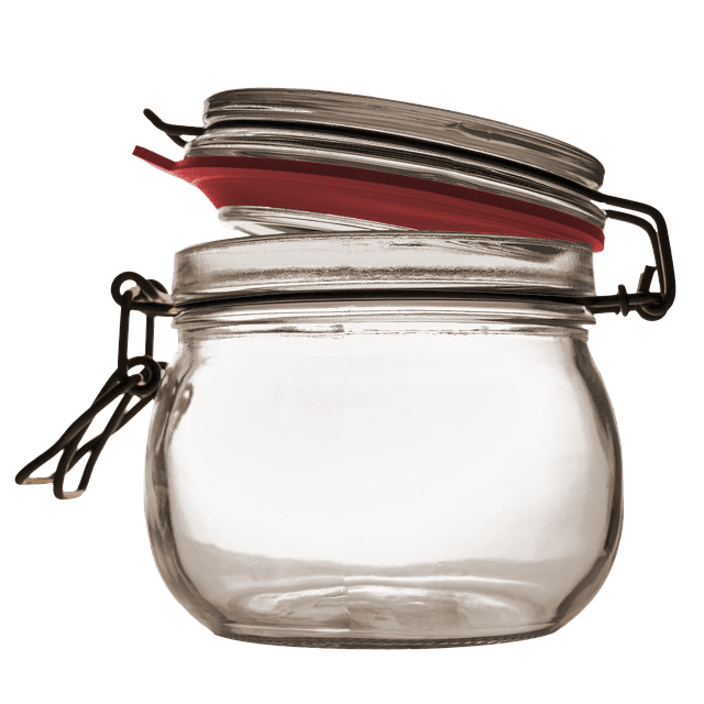 einkochglas_klein Einkochglas mit Bügelverschluss und Gummiring